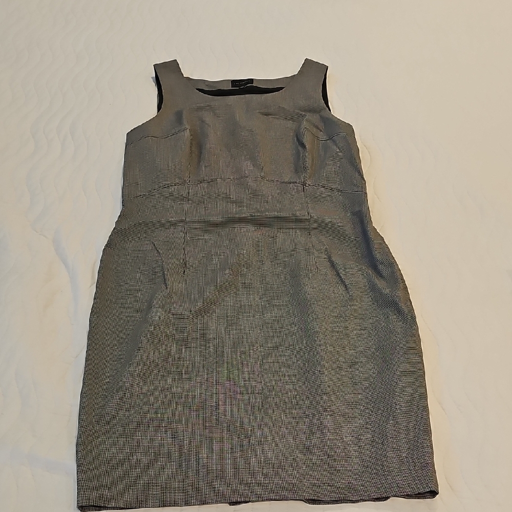 The Limited Gray Sheath Midi Dress with Square Neck